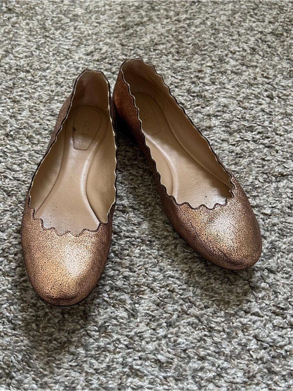 Chloe scalloped ballet flats